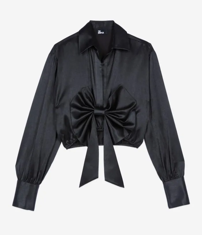 Women Blouses and Shirts THE KOOPLES Black Top With Bow Women Blouses and Shirts THE KOOPLES Black Top With Bow