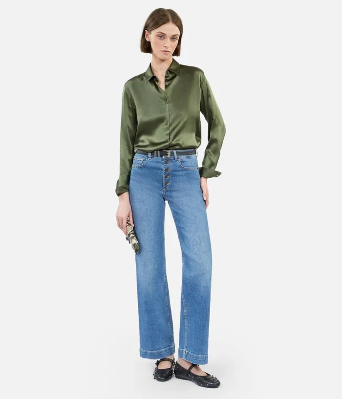 Women Blouses and Shirts THE KOOPLES Khaki Silk Shirt