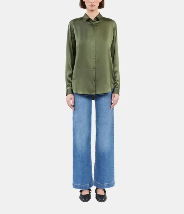 Women Blouses and Shirts THE KOOPLES Khaki Silk Shirt