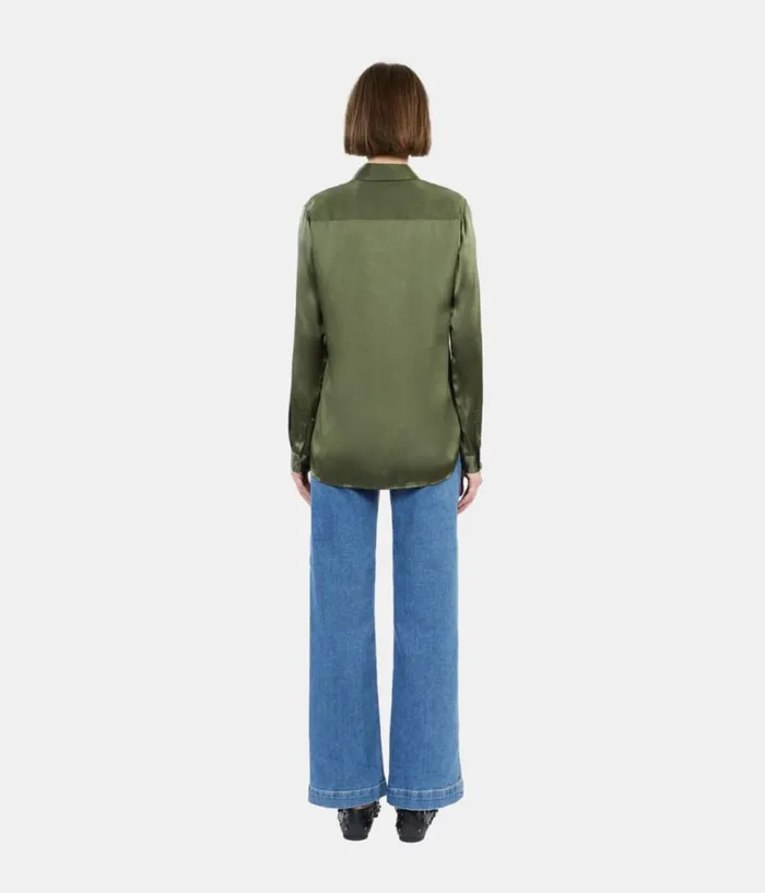Women Blouses and Shirts THE KOOPLES Khaki Silk Shirt