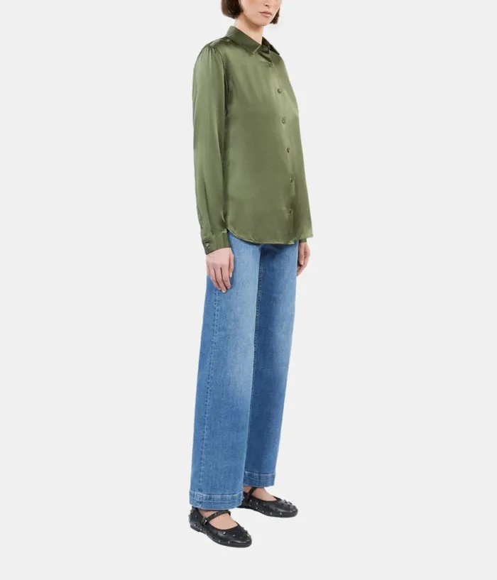 Women Blouses and Shirts THE KOOPLES Khaki Silk Shirt