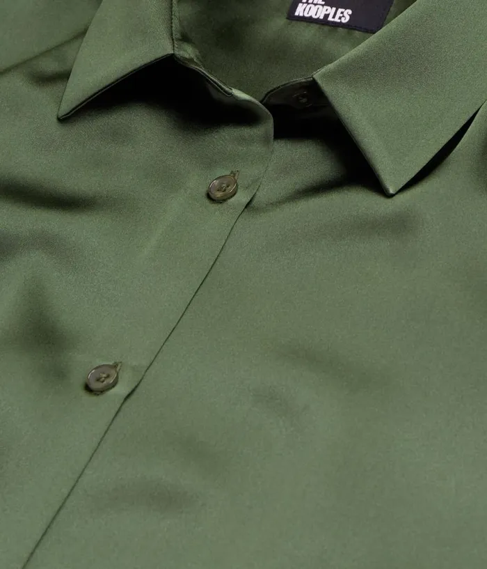 Women Blouses and Shirts THE KOOPLES Khaki Silk Shirt