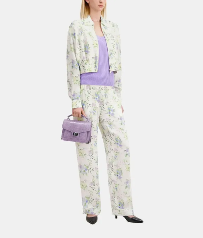 Women Blouses and Shirts THE KOOPLES White And Blue Floral Print Shirt With Zipper