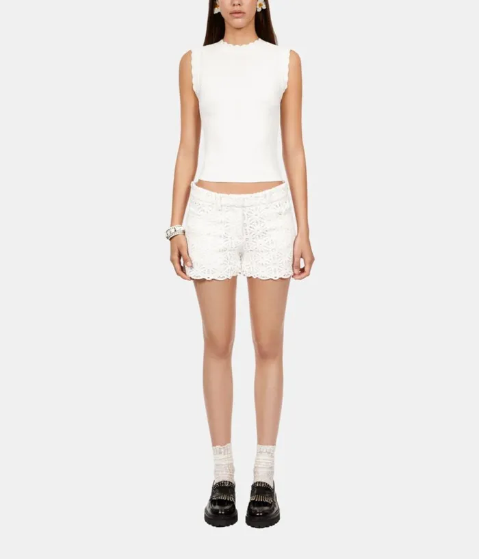 Women Blouses and Shirts THE KOOPLES White Openwork Knit Top