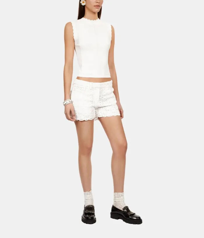 Women Blouses and Shirts THE KOOPLES White Openwork Knit Top