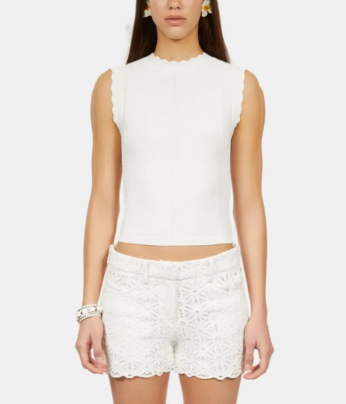 Women Blouses and Shirts THE KOOPLES White Openwork Knit Top