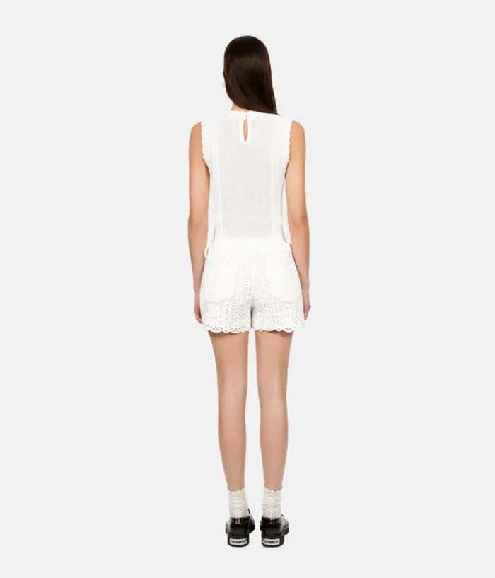 Women Blouses and Shirts THE KOOPLES White Openwork Knit Top