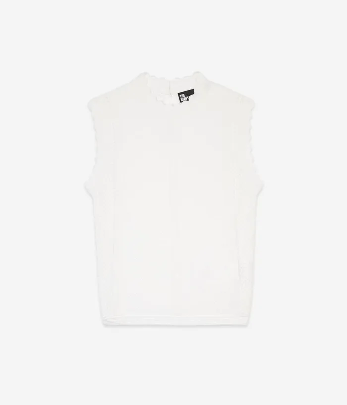 Women Blouses and Shirts THE KOOPLES White Openwork Knit Top