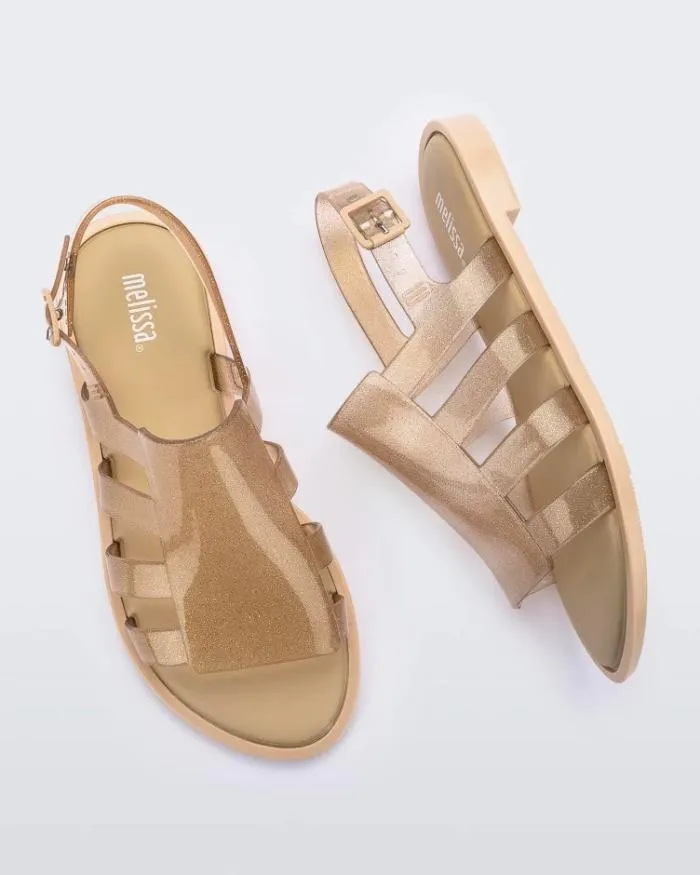 Women Boemia Beige Glitter Melissa Sandals