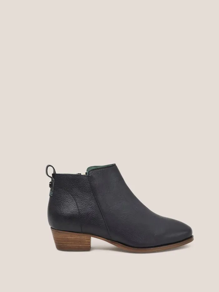 Women BOOTS White Stuff Leather Willow Ankle Boot Pure Black Women BOOTS White Stuff Leather Willow Ankle Boot Pure Black