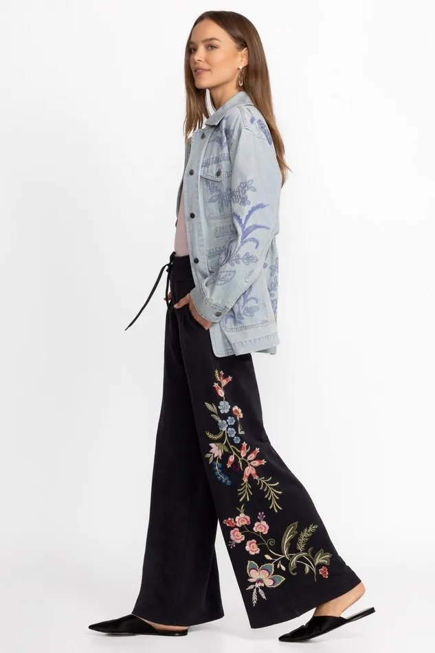Women Bottoms Johnny Was FRENCH TERRY SEAMED PANT Black Women Bottoms Johnny Was FRENCH TERRY SEAMED PANT Black