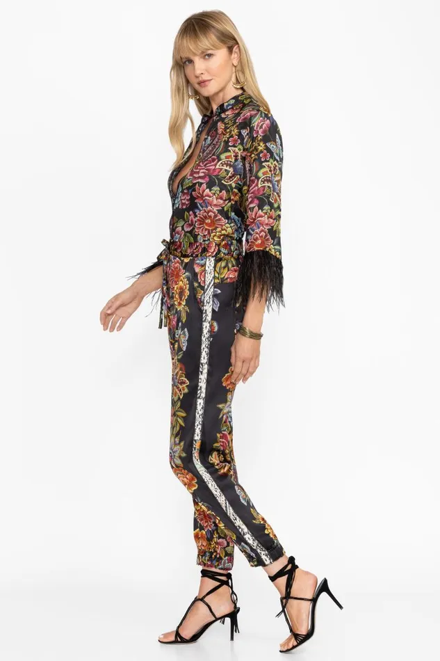 Women Bottoms Johnny Was GENORA PANELED JOGGER Antiqua Flower Print Women Bottoms Johnny Was GENORA PANELED JOGGER Antiqua Flower Print