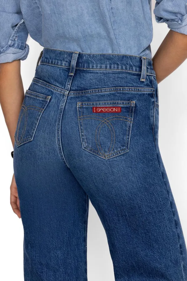 Women Bottoms Johnny Was LUMIERE WIDE LEG JEAN Vintage Blue Women Bottoms Johnny Was LUMIERE WIDE LEG JEAN Vintage Blue