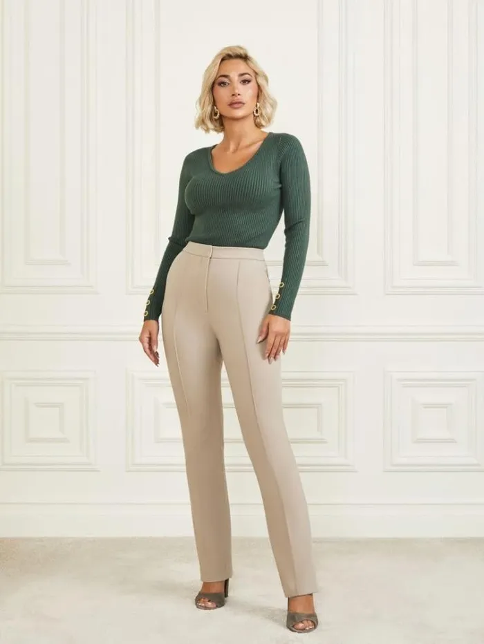 Women Bottoms Marciano Logan Straight Leg Pant Natural Siena