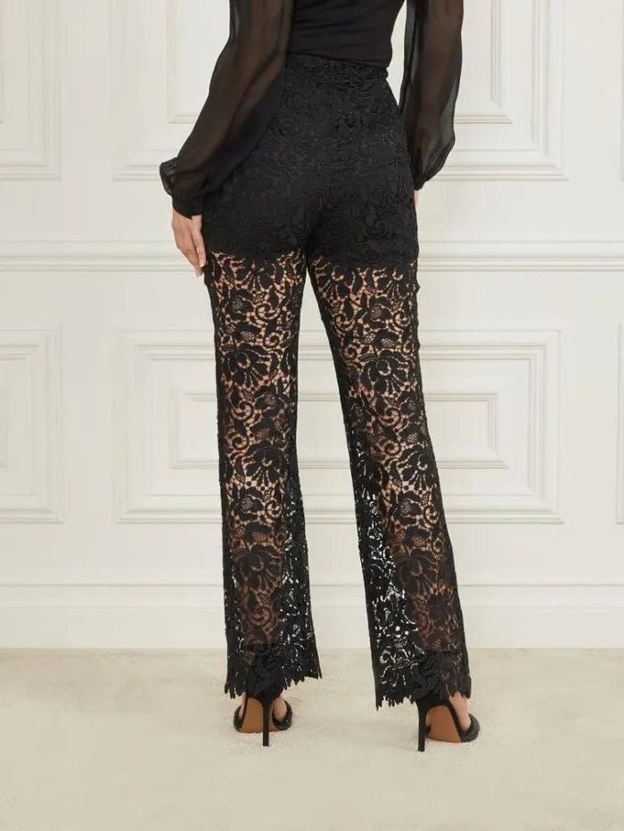 Women Bottoms Marciano Primrose Lace Pant Black