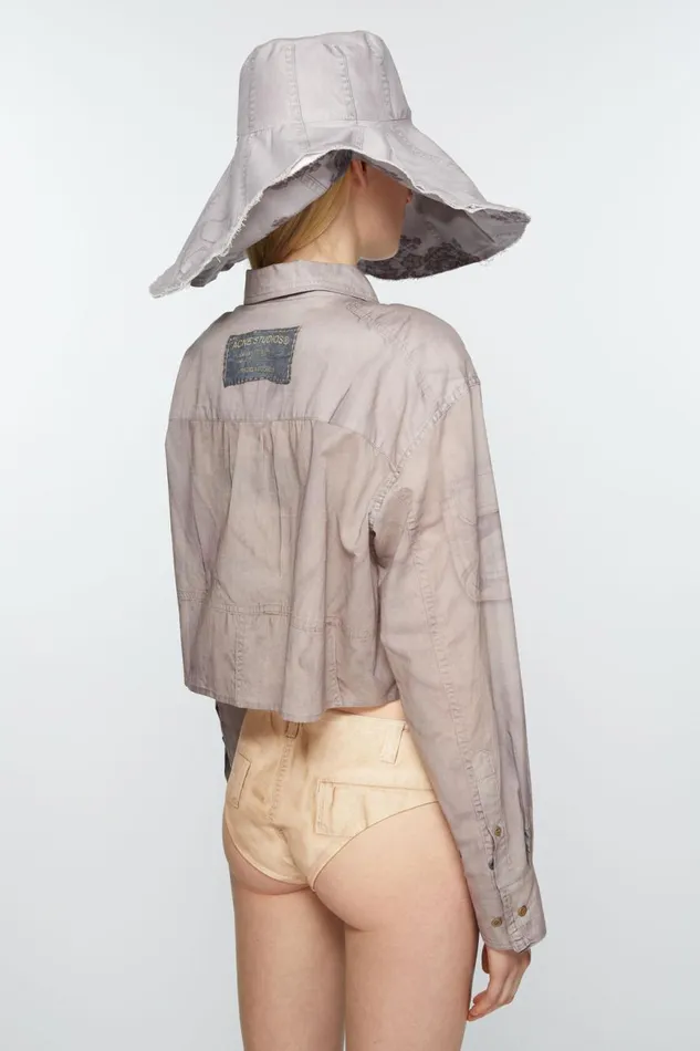 Women Buttonup Shirt Printed Light Brown Acne Studios Shirts and Blouses