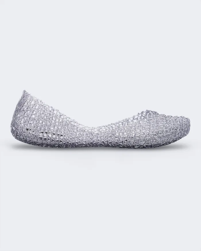 Women Campana Glitter Silver Melissa Flats