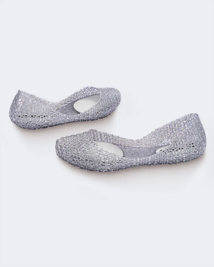 Women Campana Glitter Silver Melissa Flats