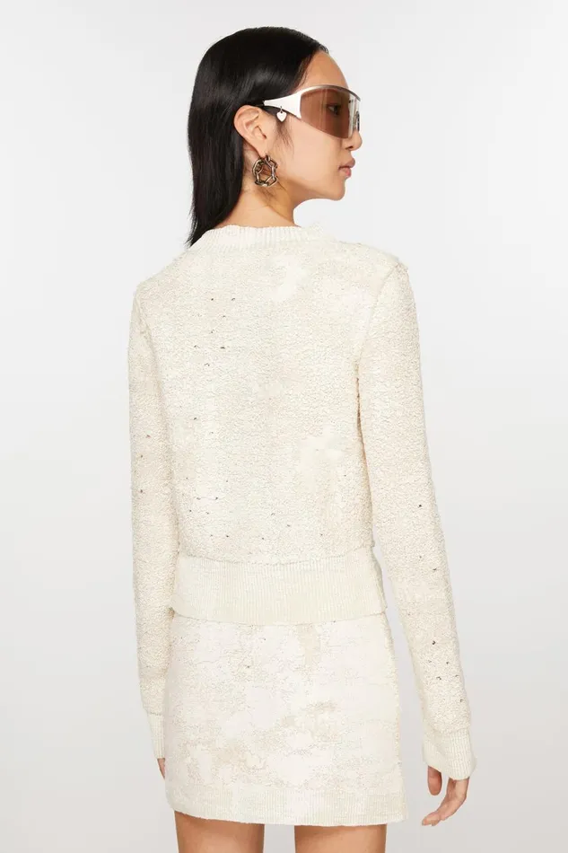 Women Cardigan Asymmetric Buttonup Off White Acne Studios Knitwear