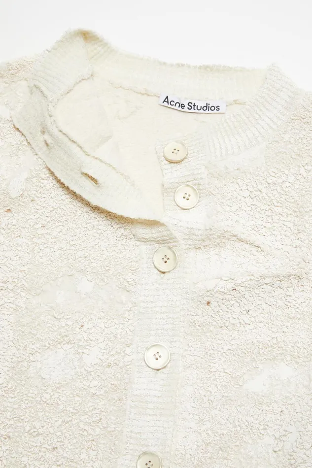 Women Cardigan Asymmetric Buttonup Off White Acne Studios Knitwear