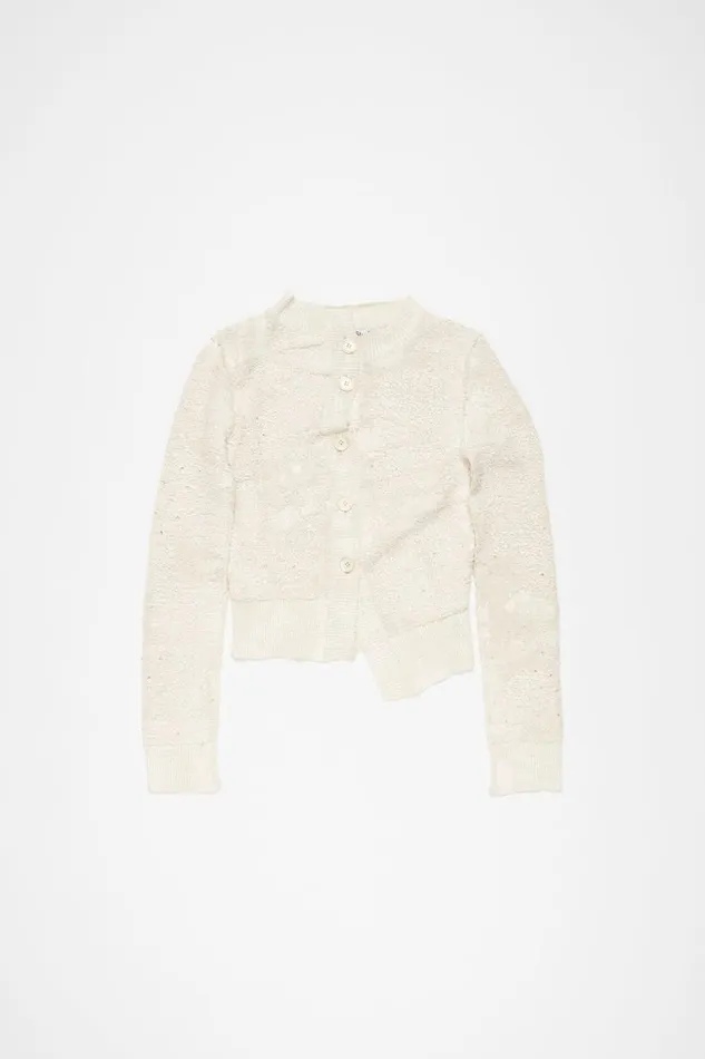 Women Cardigan Asymmetric Buttonup Off White Acne Studios Knitwear