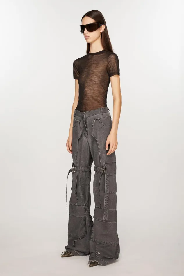 Women Cargo Trousers Black Acne Studios Trousers