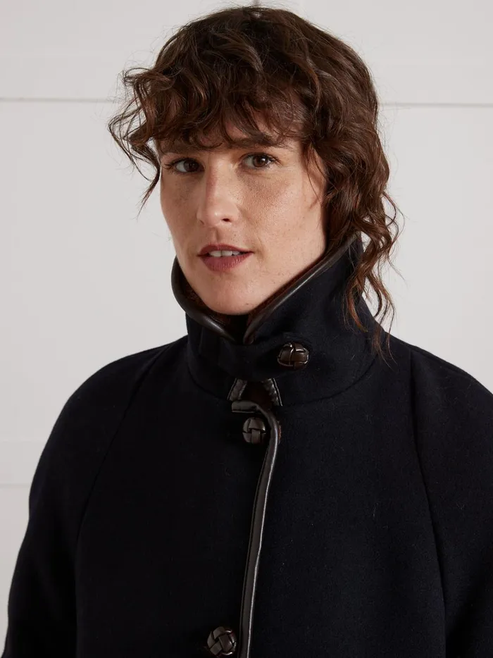 Women Clothing Cyrillus Coat With Trimmed Sherpa Lining Encre