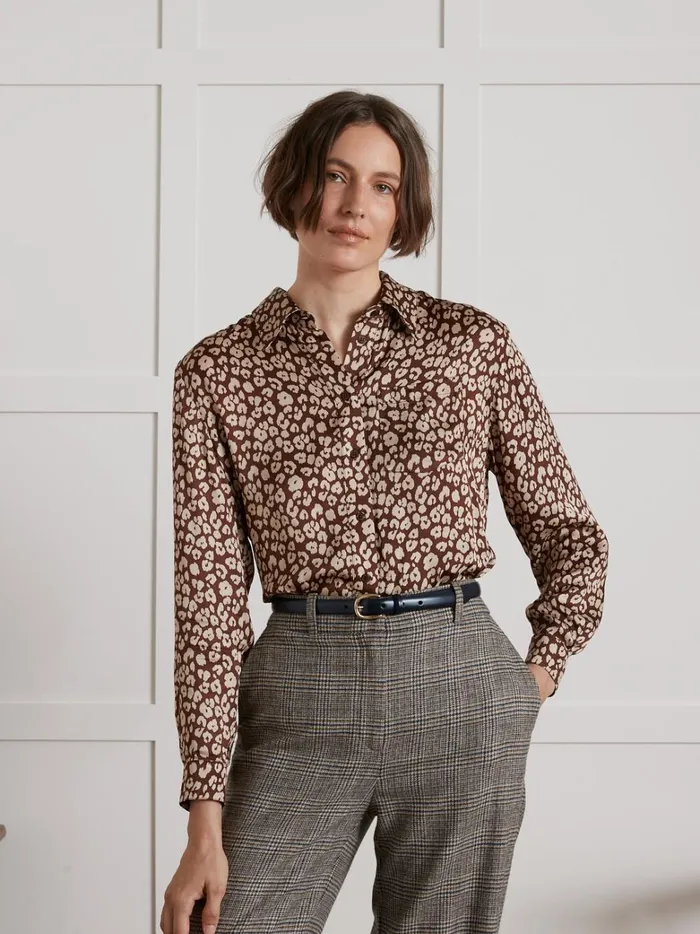 Women Clothing Cyrillus Fauve Print Shirt Imp Fauve