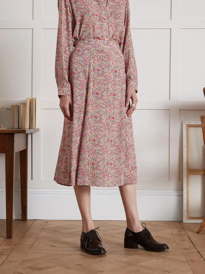 Women Clothing Cyrillus MidLength Babingon Print Skirt Made With Liberty Fabric 8211 The Limited Collection Lib Babington Rose