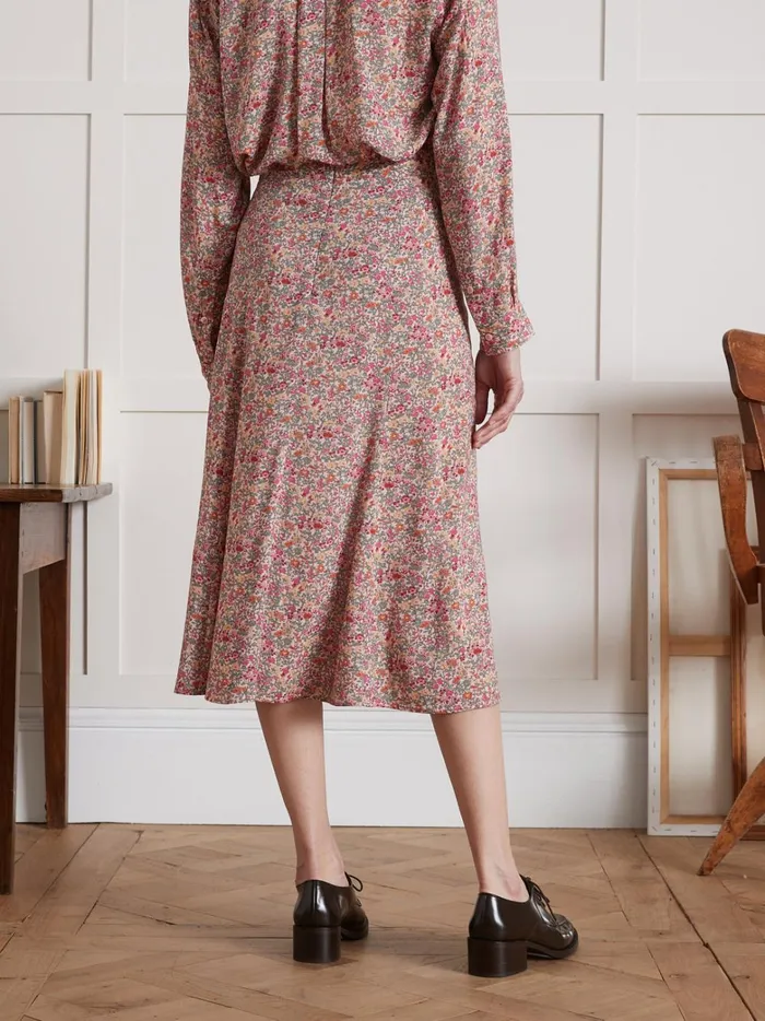 Women Clothing Cyrillus MidLength Babingon Print Skirt Made With Liberty Fabric 8211 The Limited Collection Lib Babington Rose