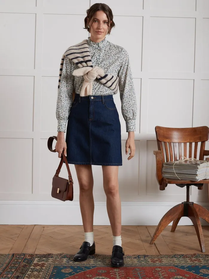 Women Clothing Cyrillus Shirt With Ruffled Collar Made With Liberty Fabric 8211 The Limited Collection Lib Hannah Fay