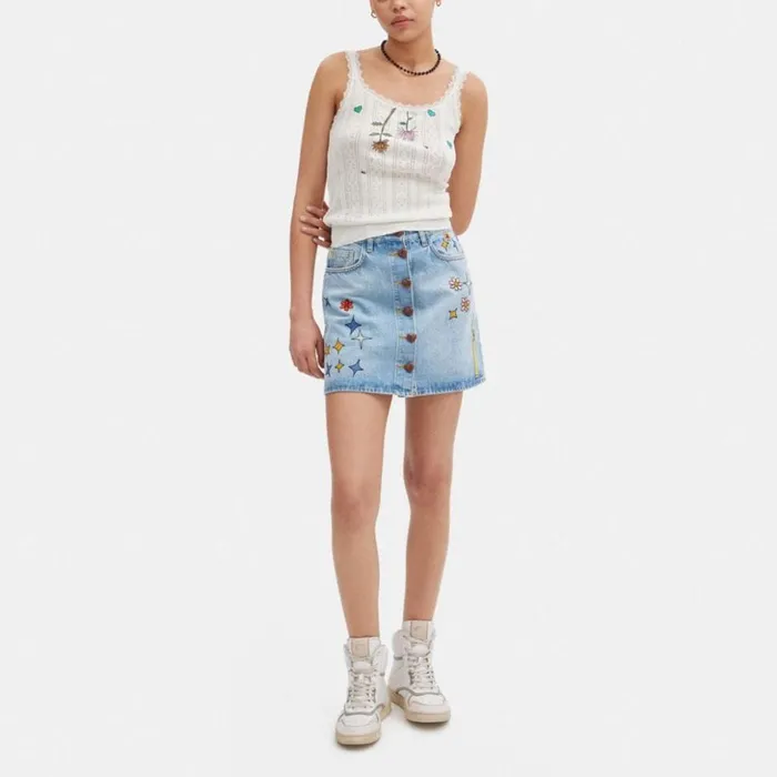 Women Coach X Observed By Us High Waist Denim Skirt Blue Multi Coach Bottoms