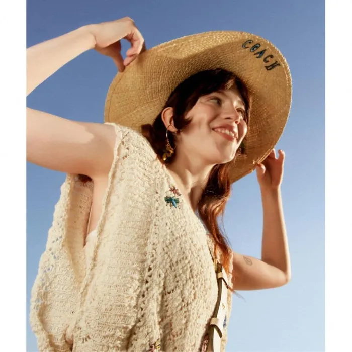 Women Coach X Observed By Us Pointelle Crop Top Ivory Multi Coach Tops