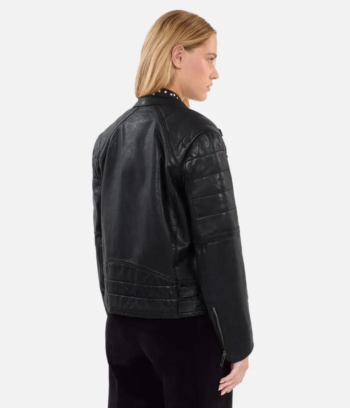 Women Coats and Jackets THE KOOPLES Black Leather Biker Jacket Women Coats and Jackets THE KOOPLES Black Leather Biker Jacket