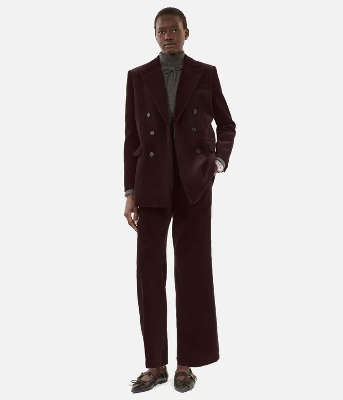 Women Coats and Jackets THE KOOPLES Brown Corduroy Suit Jacket