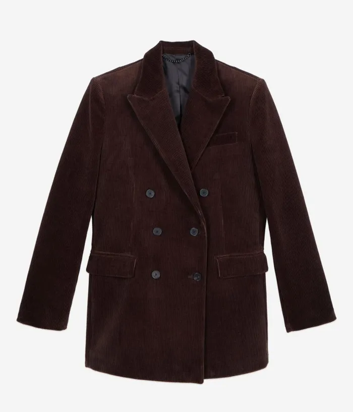 Women Coats and Jackets THE KOOPLES Brown Corduroy Suit Jacket Women Coats and Jackets THE KOOPLES Brown Corduroy Suit Jacket
