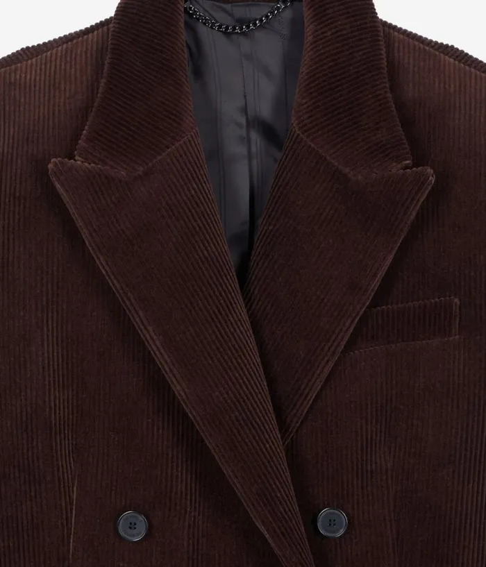 Women Coats and Jackets THE KOOPLES Brown Corduroy Suit Jacket Women Coats and Jackets THE KOOPLES Brown Corduroy Suit Jacket