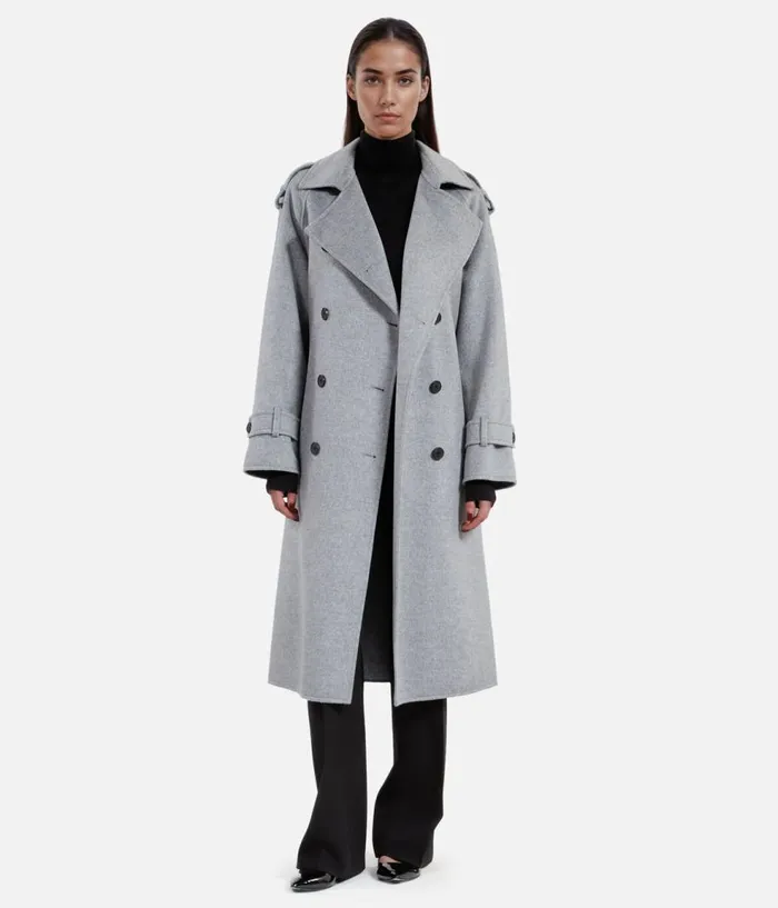 Women Coats and Jackets THE KOOPLES Grey Trench Style Coat Women Coats and Jackets THE KOOPLES Grey Trench Style Coat