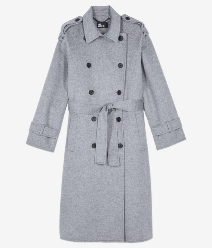 Women Coats and Jackets THE KOOPLES Grey Trench Style Coat Women Coats and Jackets THE KOOPLES Grey Trench Style Coat