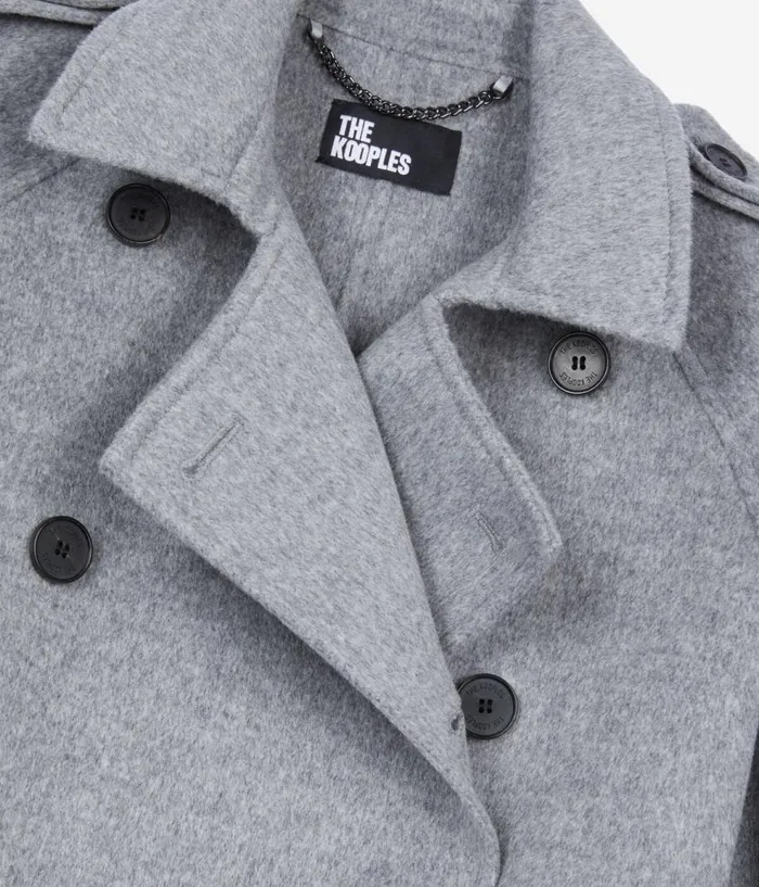 Women Coats and Jackets THE KOOPLES Grey Trench Style Coat Women Coats and Jackets THE KOOPLES Grey Trench Style Coat