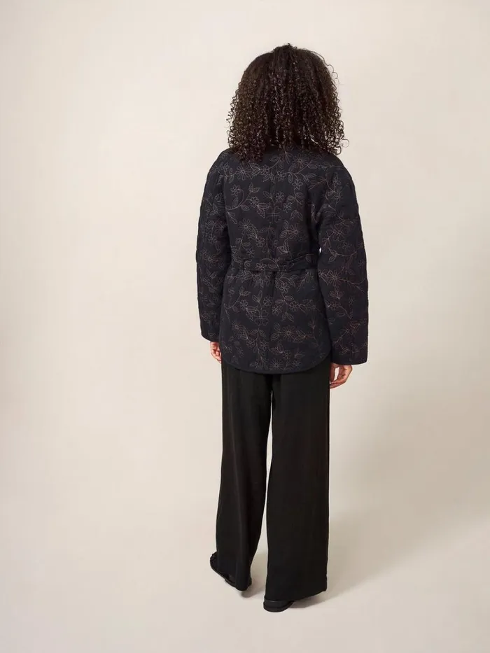 Women COATS and JACKETS White Stuff Alma Floral Emb Jacket Black Multi