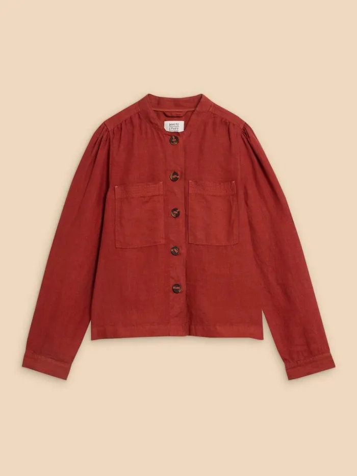 Women COATS and JACKETS White Stuff Delilah Linen Jacket Dk Red Women COATS and JACKETS White Stuff Delilah Linen Jacket Dk Red