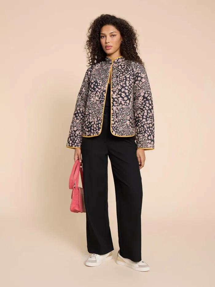 Women COATS and JACKETS White Stuff Natalie Reversible Jacket Black Print Women COATS and JACKETS White Stuff Natalie Reversible Jacket Black Print