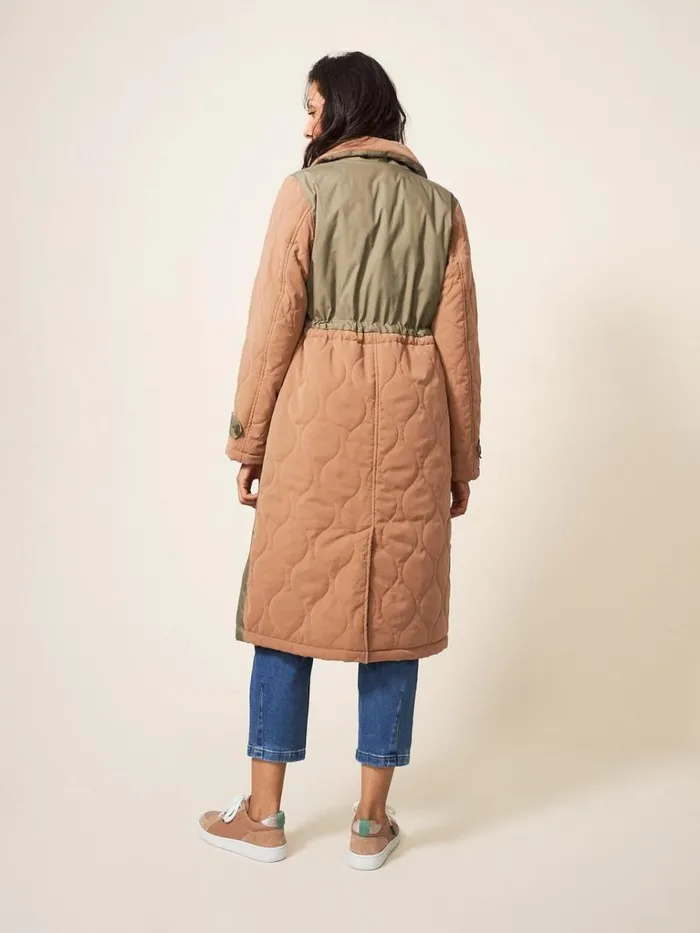 Women COATS and JACKETS White Stuff Peyton Quilted Mac Natural Multi