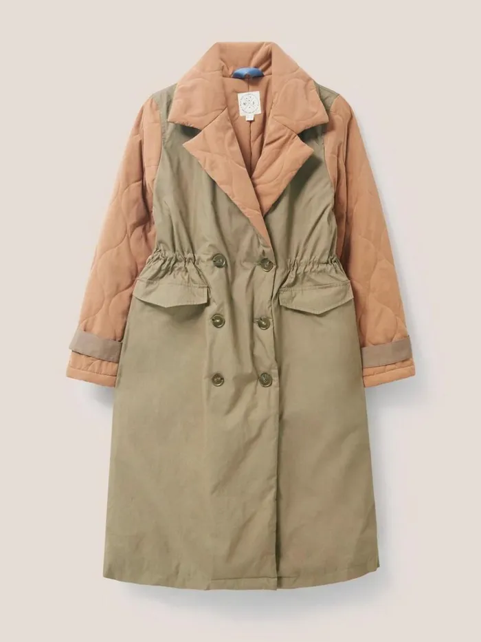 Women COATS and JACKETS White Stuff Peyton Quilted Mac Natural Multi