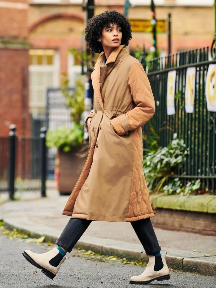 Women COATS and JACKETS White Stuff Peyton Quilted Mac Natural Multi