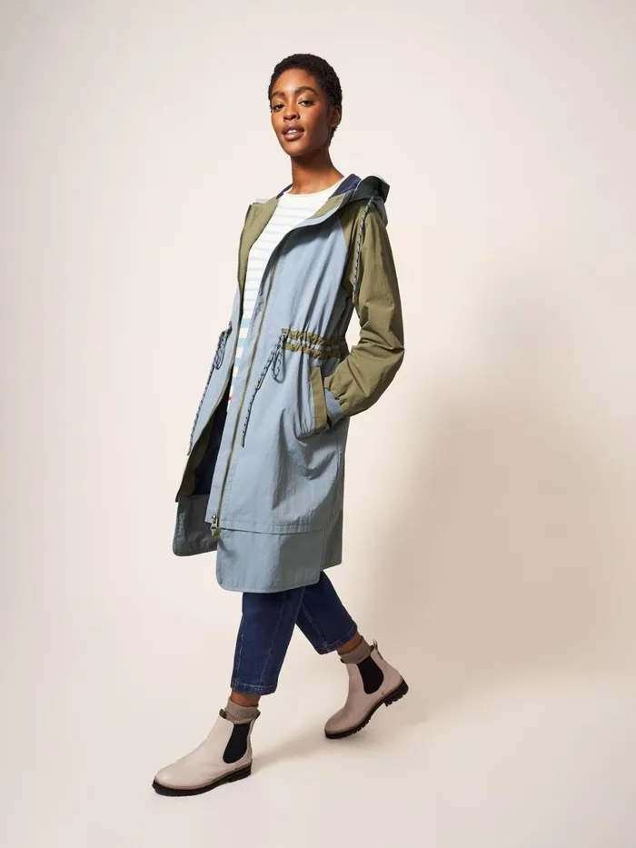 Women COATS and JACKETS White Stuff Quinn Parka Blue Multi