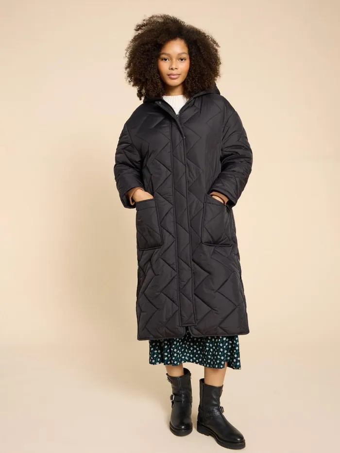 Women COATS and JACKETS White Stuff Sloane Padded Coat Pure Black Women COATS and JACKETS White Stuff Sloane Padded Coat Pure Black