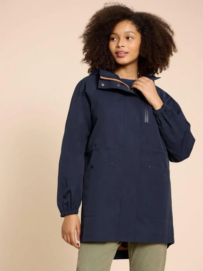 Women COATS and JACKETS White Stuff Zoe Waterproof Coat Dark Navy