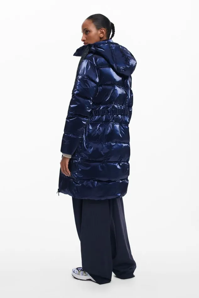 Women Coats And Jackets Desigual Long Iridescent Padded Coat